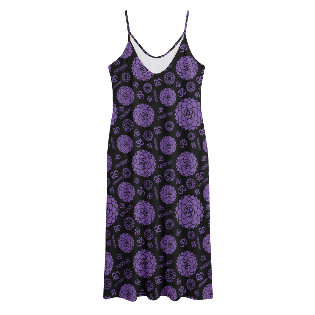 Sahasrara Chakra Pattern Print Jersey Midi Cami Dress