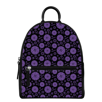 Sahasrara Chakra Pattern Print Leather Backpack