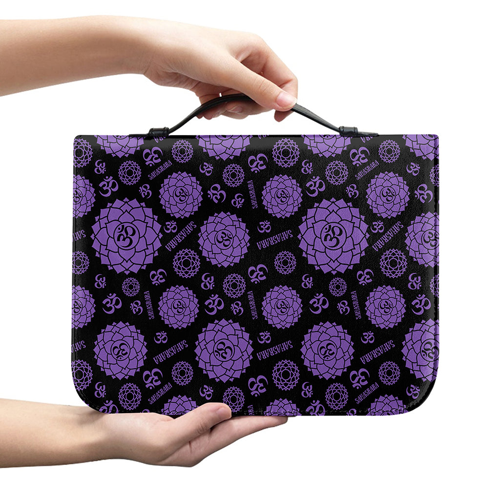 Sahasrara Chakra Pattern Print Leather Bible Cover