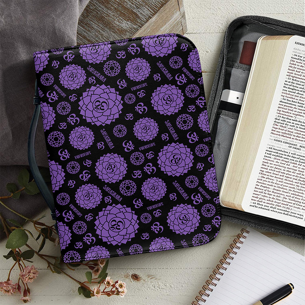 Sahasrara Chakra Pattern Print Leather Bible Cover