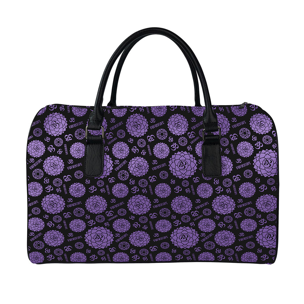 Sahasrara Chakra Pattern Print Leather Duffle Bag