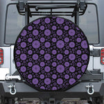 Sahasrara Chakra Pattern Print Leather Spare Tire Cover