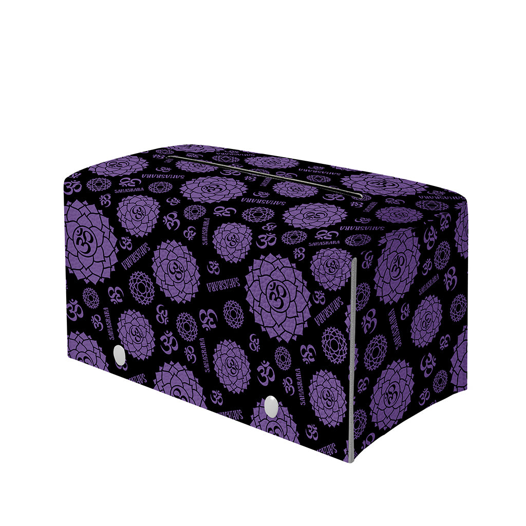 Sahasrara Chakra Pattern Print Leather Tissue Box Cover