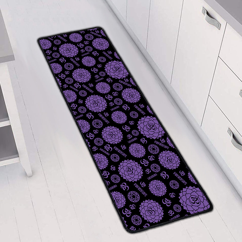 Sahasrara Chakra Pattern Print Long Kitchen Mat