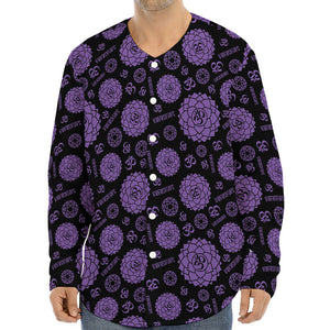 Sahasrara Chakra Pattern Print Long Sleeve Baseball Jersey