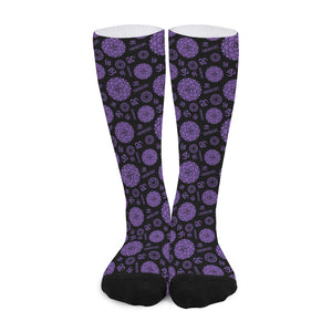 Sahasrara Chakra Pattern Print Long Socks