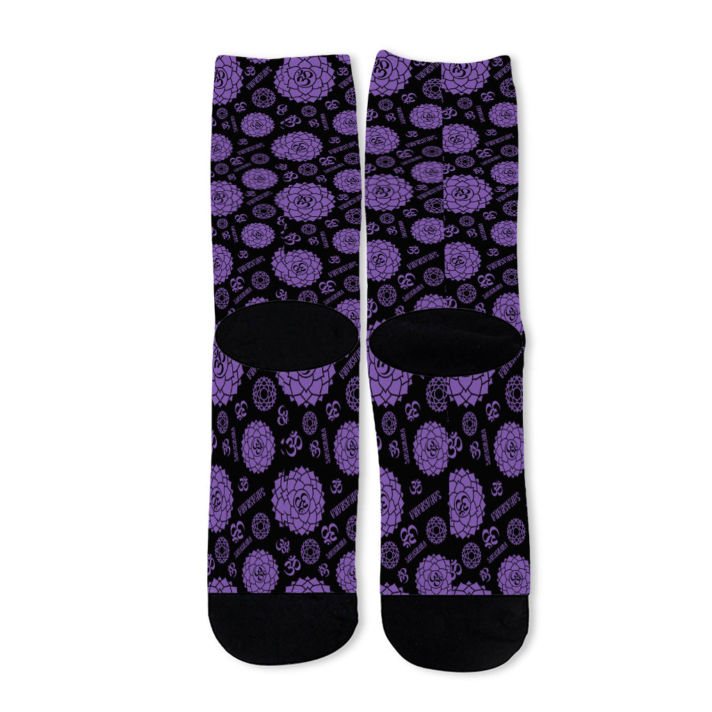 Sahasrara Chakra Pattern Print Long Socks