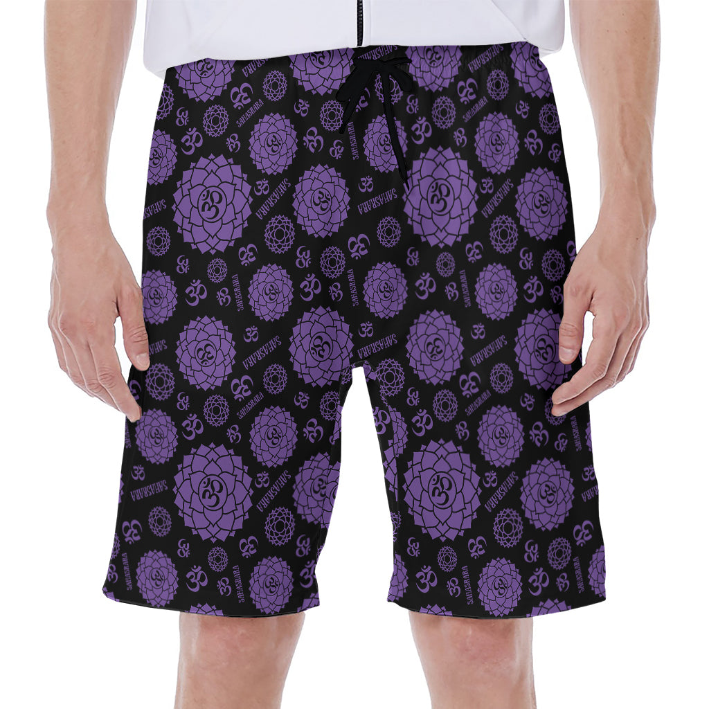 Sahasrara Chakra Pattern Print Men's Beach Shorts