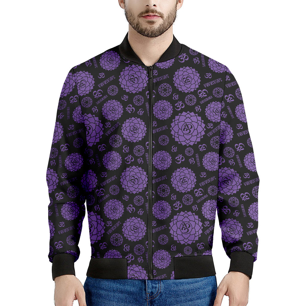 Sahasrara Chakra Pattern Print Men's Bomber Jacket