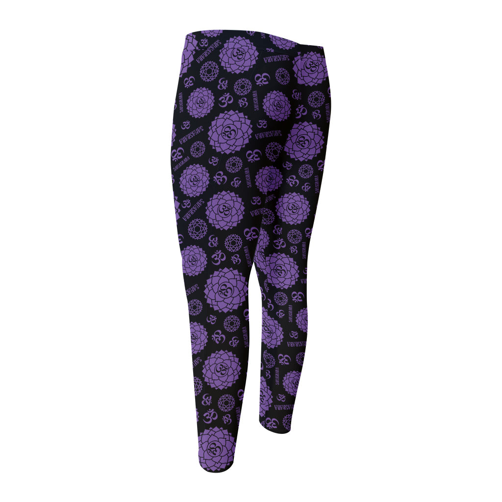 Sahasrara Chakra Pattern Print Men's Compression Pants