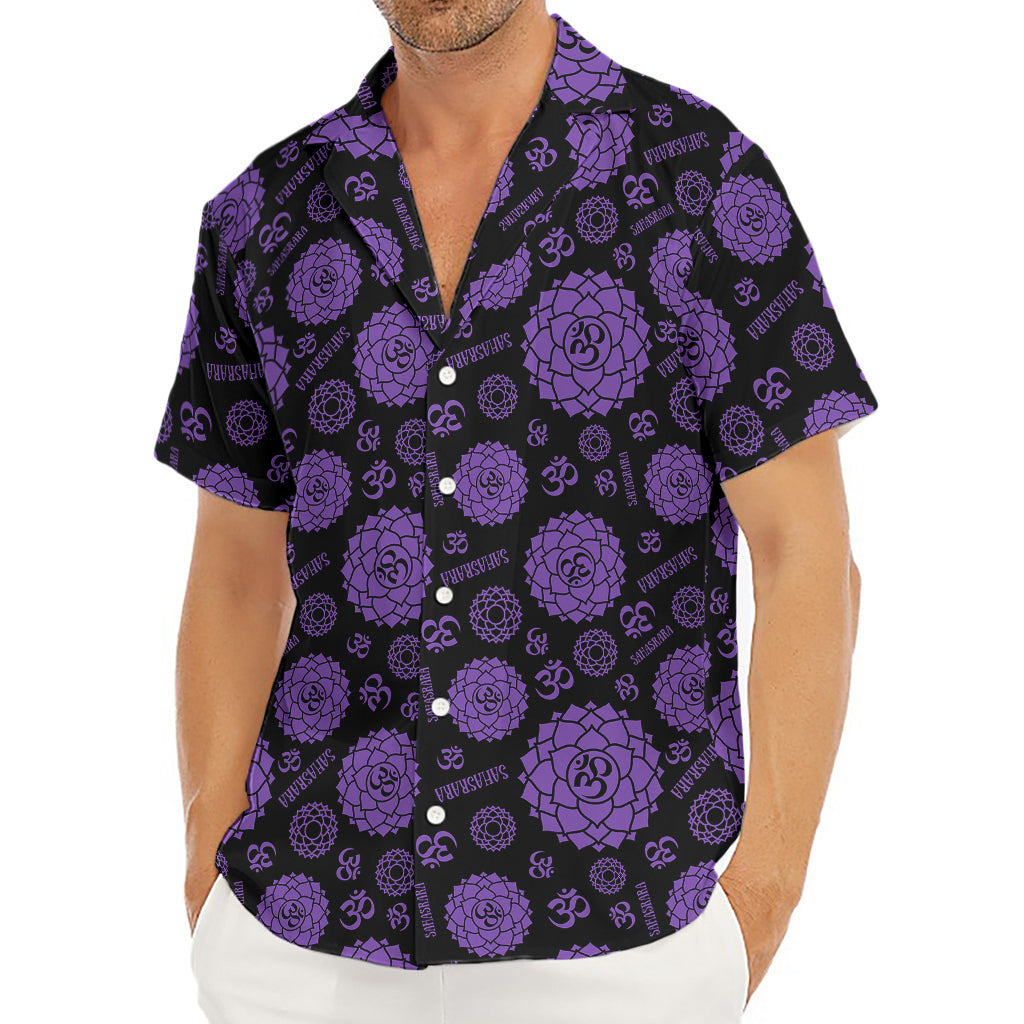 Sahasrara Chakra Pattern Print Men's Deep V-Neck Shirt