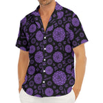 Sahasrara Chakra Pattern Print Men's Deep V-Neck Shirt