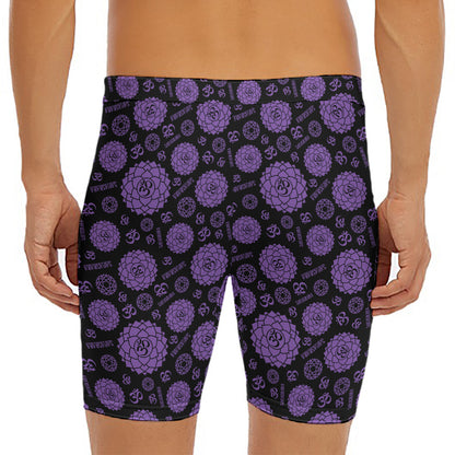 Sahasrara Chakra Pattern Print Men's Long Boxer Briefs