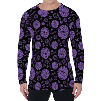 Sahasrara Chakra Pattern Print Men's Long Sleeve T-Shirt