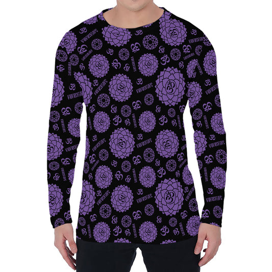 Sahasrara Chakra Pattern Print Men's Long Sleeve T-Shirt