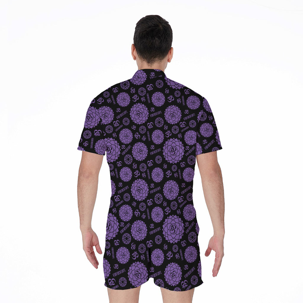 Sahasrara Chakra Pattern Print Men's Rompers