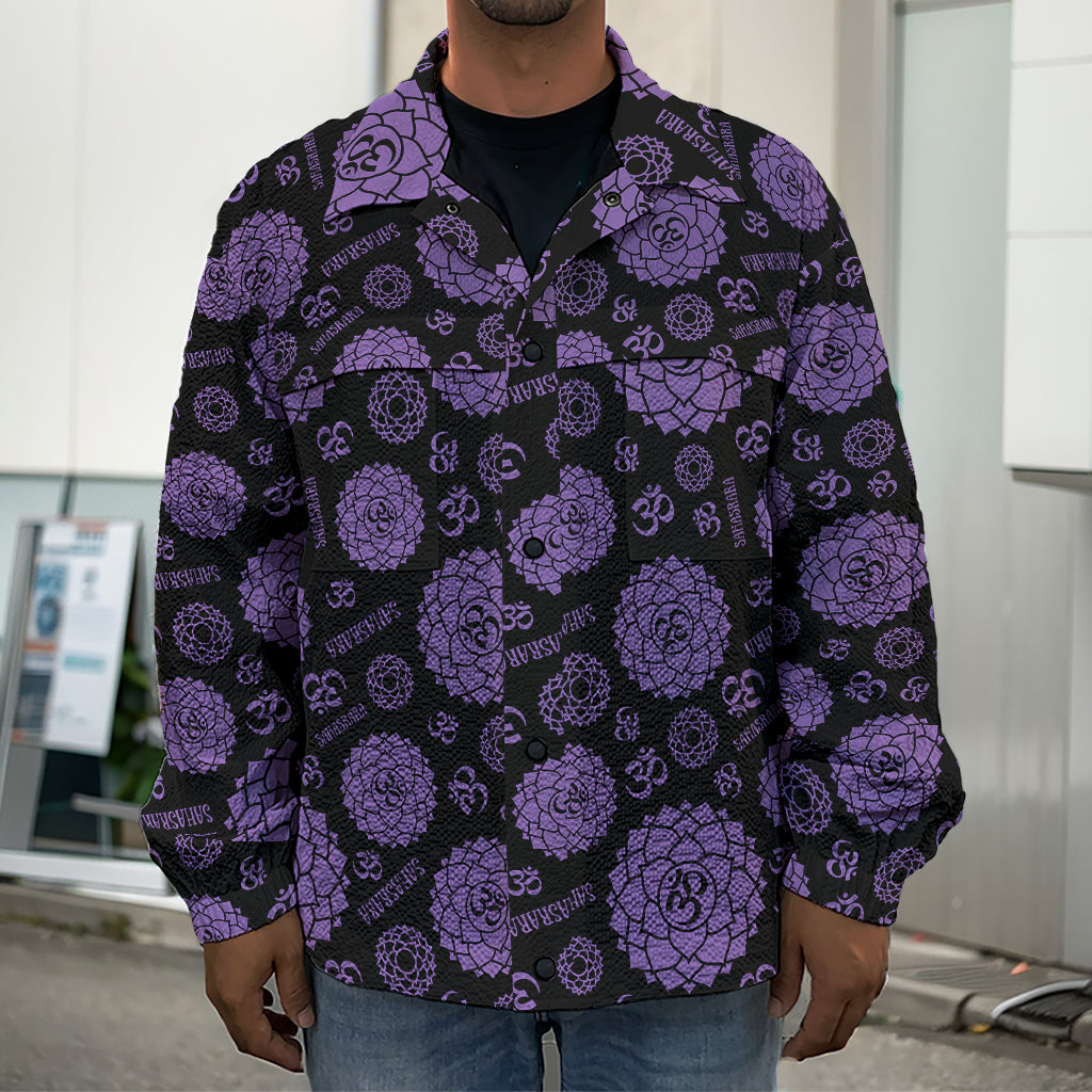 Sahasrara Chakra Pattern Print Men's Shirt Jacket