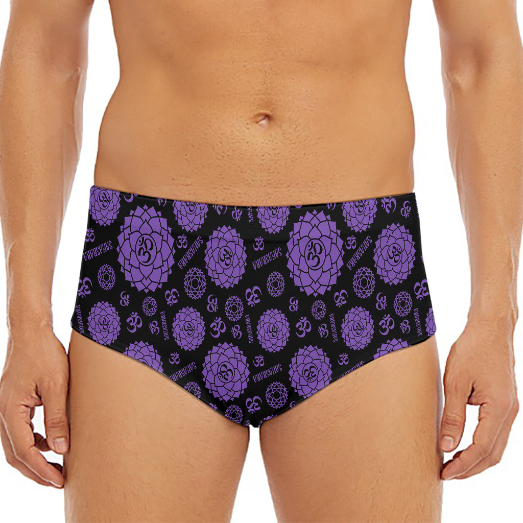 Sahasrara Chakra Pattern Print Men's Triangle Swim Briefs