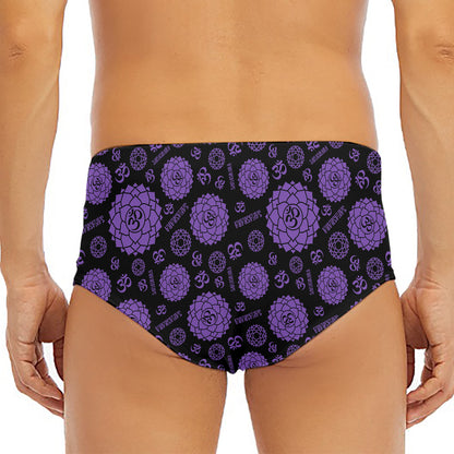 Sahasrara Chakra Pattern Print Men's Triangle Swim Briefs