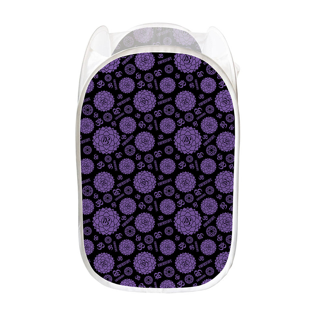 Sahasrara Chakra Pattern Print Mesh Laundry Hamper
