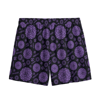 Sahasrara Chakra Pattern Print Mesh Shorts