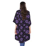 Sahasrara Chakra Pattern Print Open Front Beach Cover Up