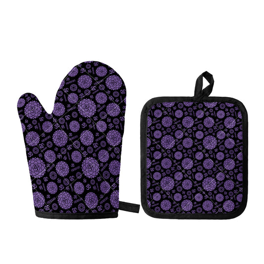 Sahasrara Chakra Pattern Print Oven Mitt And Pot Holder Set