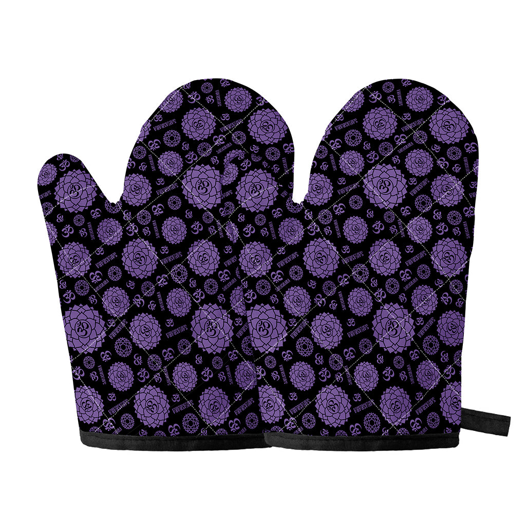 Sahasrara Chakra Pattern Print Oven Mitts