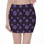 Sahasrara Chakra Pattern Print Pencil Mini Skirt