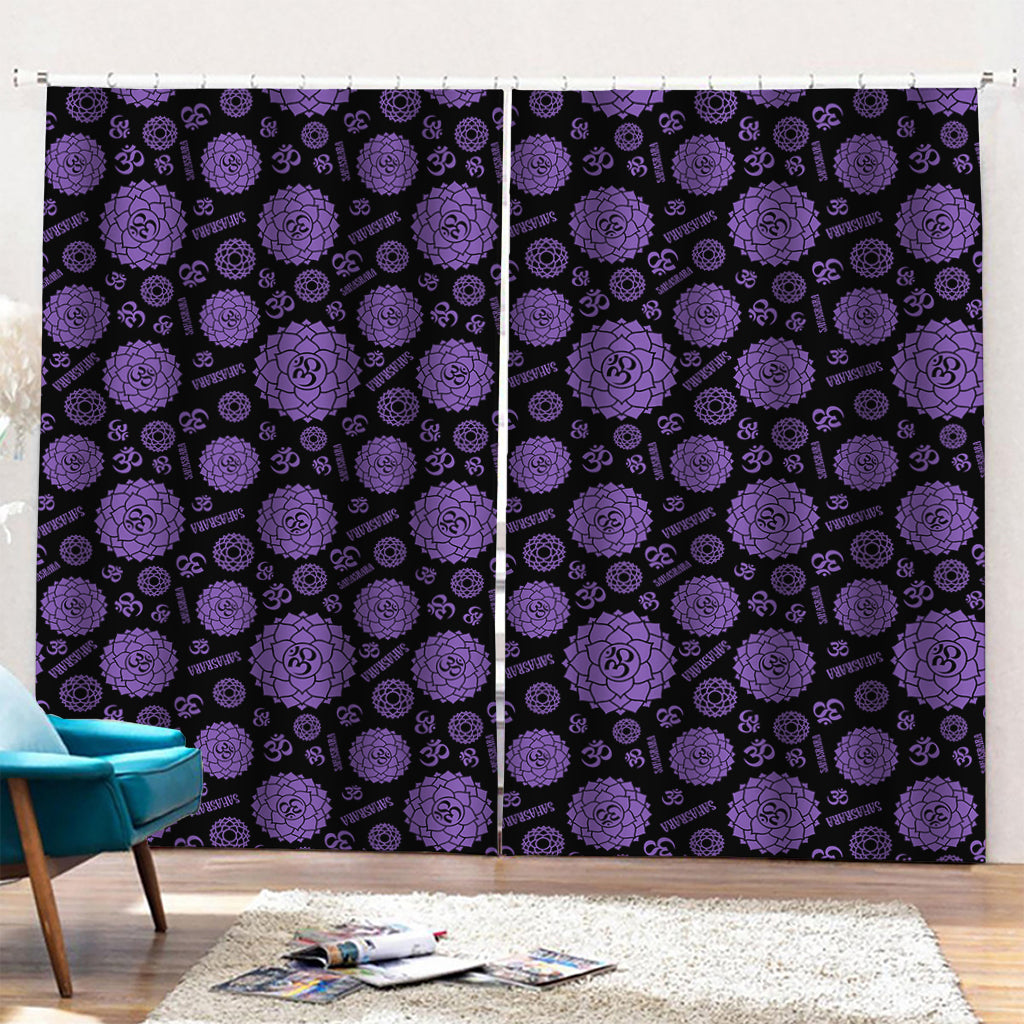 Sahasrara Chakra Pattern Print Pencil Pleat Curtains