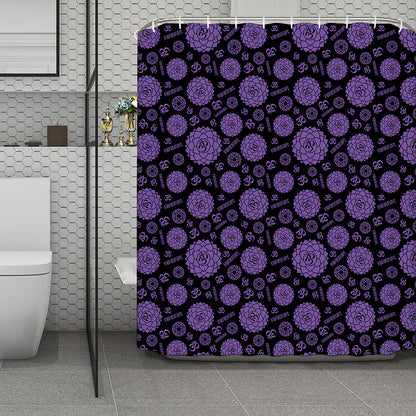 Sahasrara Chakra Pattern Print Polyester Shower Curtain