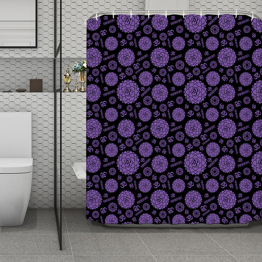 Sahasrara Chakra Pattern Print Polyester Shower Curtain