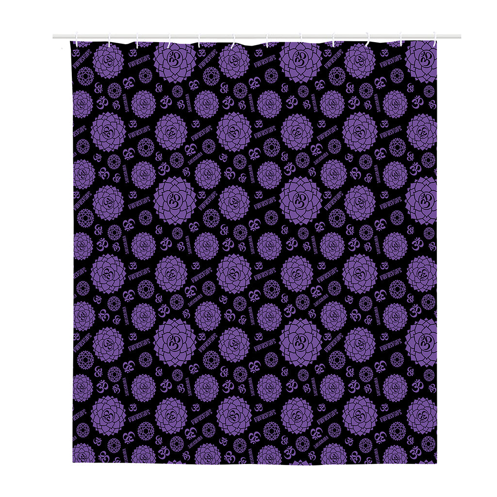Sahasrara Chakra Pattern Print Polyester Shower Curtain