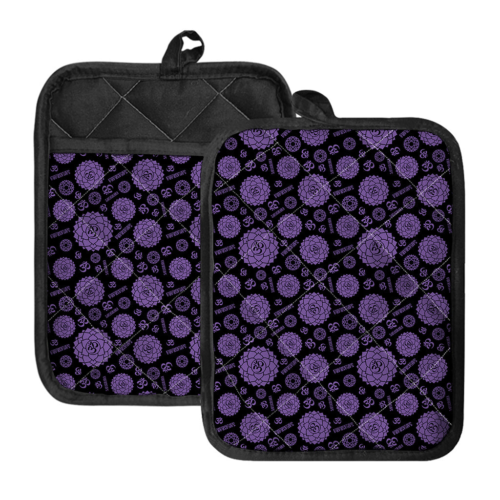 Sahasrara Chakra Pattern Print Pot Holders With Pocket