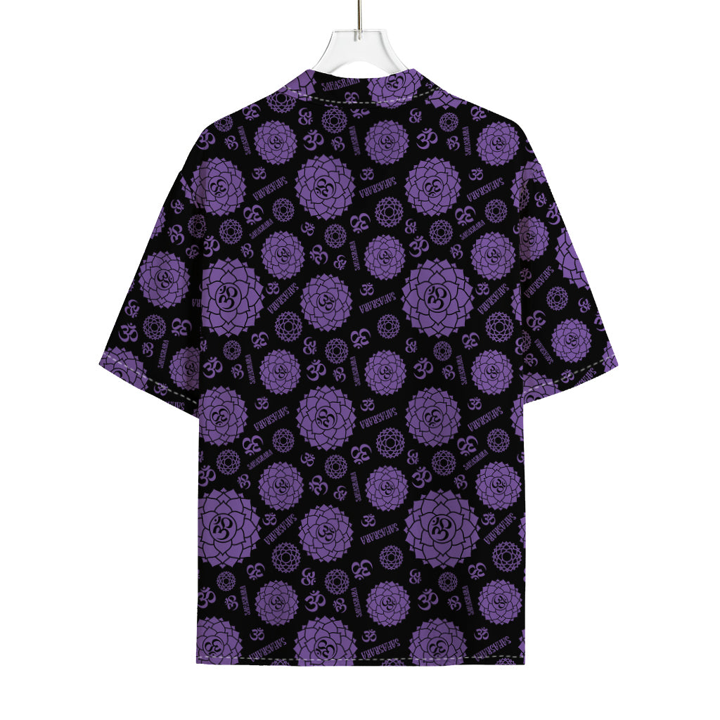 Sahasrara Chakra Pattern Print Rayon Hawaiian Shirt