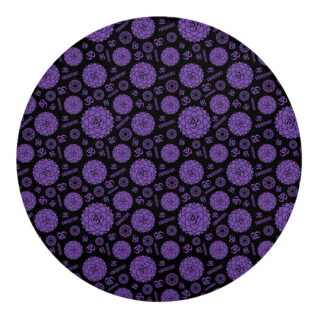 Sahasrara Chakra Pattern Print Round Blanket