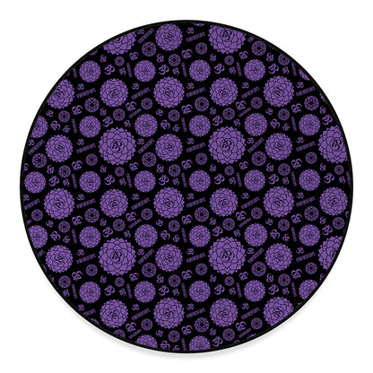 Sahasrara Chakra Pattern Print Round Floor Mat