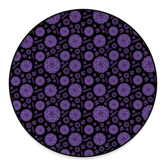 Sahasrara Chakra Pattern Print Round Floor Mat