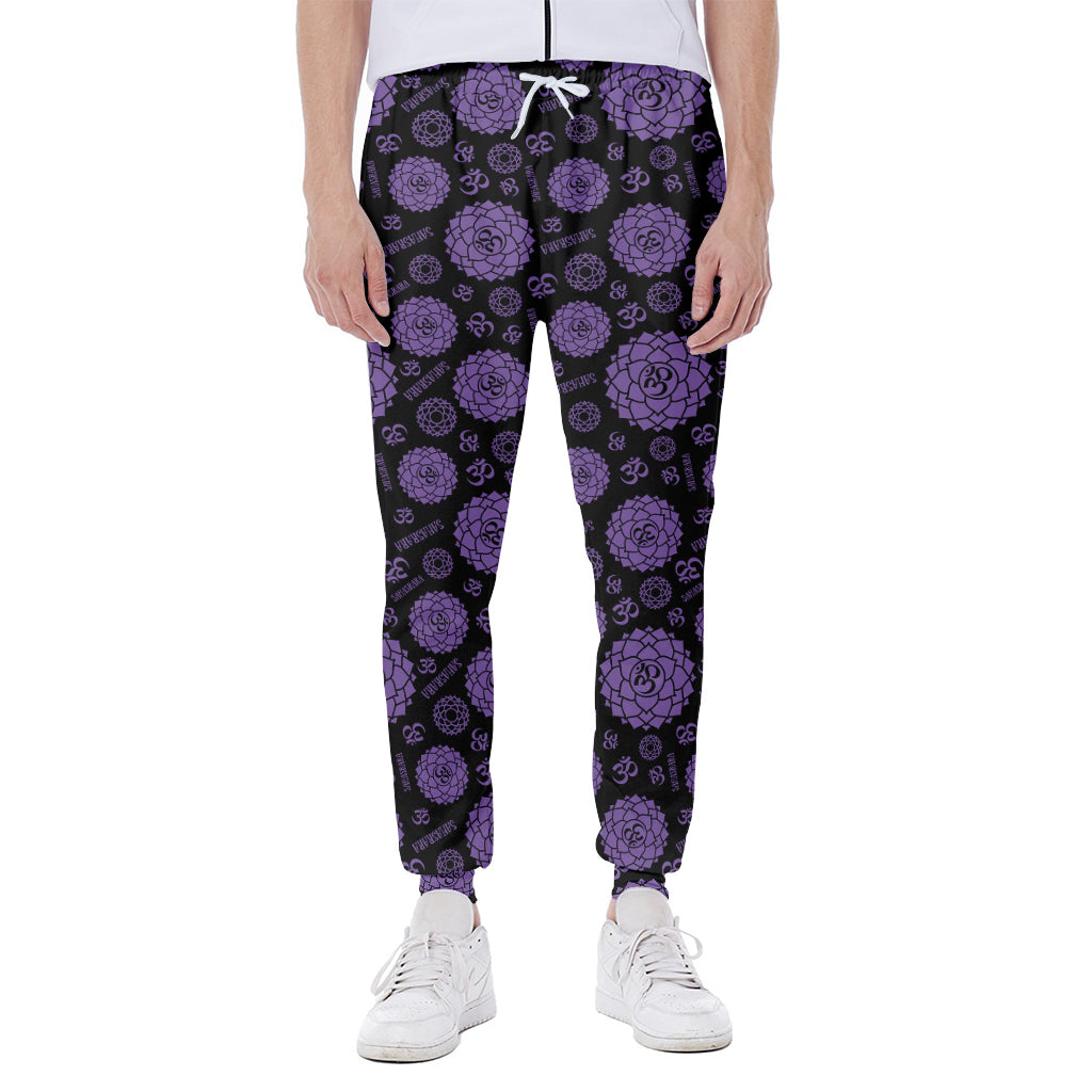 Sahasrara Chakra Pattern Print Scuba Joggers