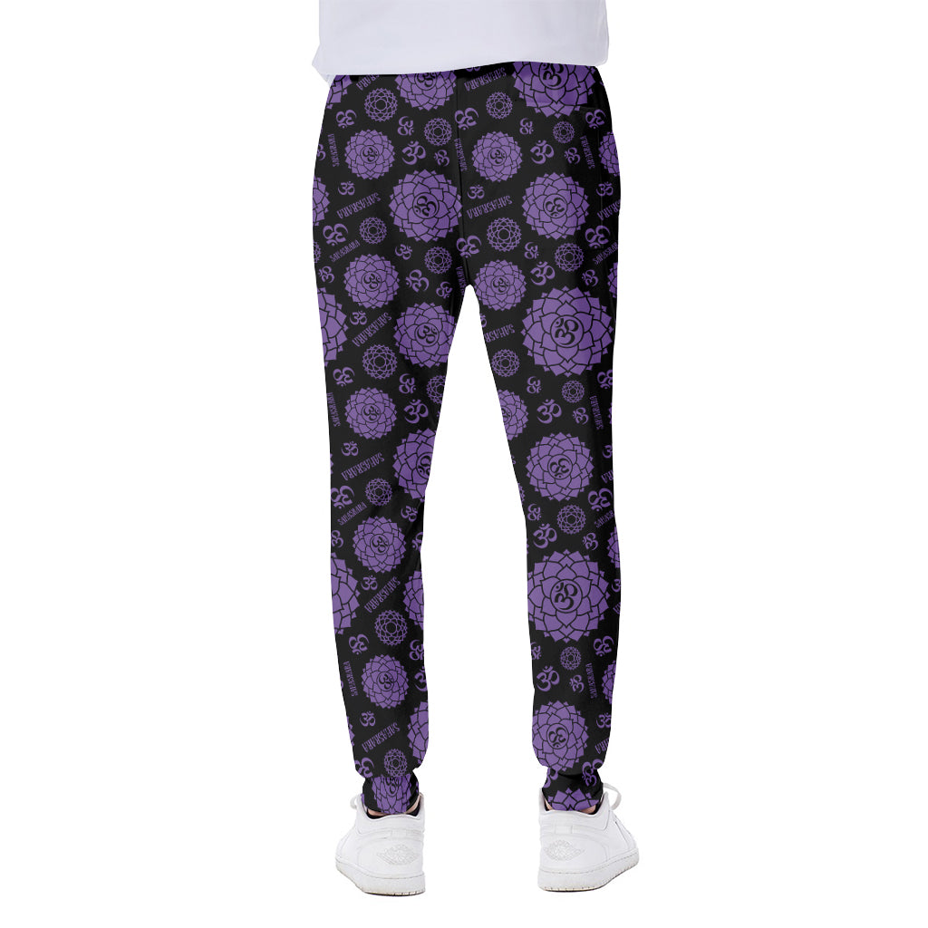 Sahasrara Chakra Pattern Print Scuba Joggers