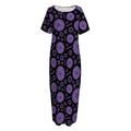 Sahasrara Chakra Pattern Print Short Sleeve Long Nightdress