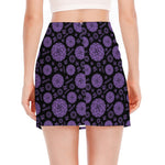 Sahasrara Chakra Pattern Print Side Slit Mini Skirt