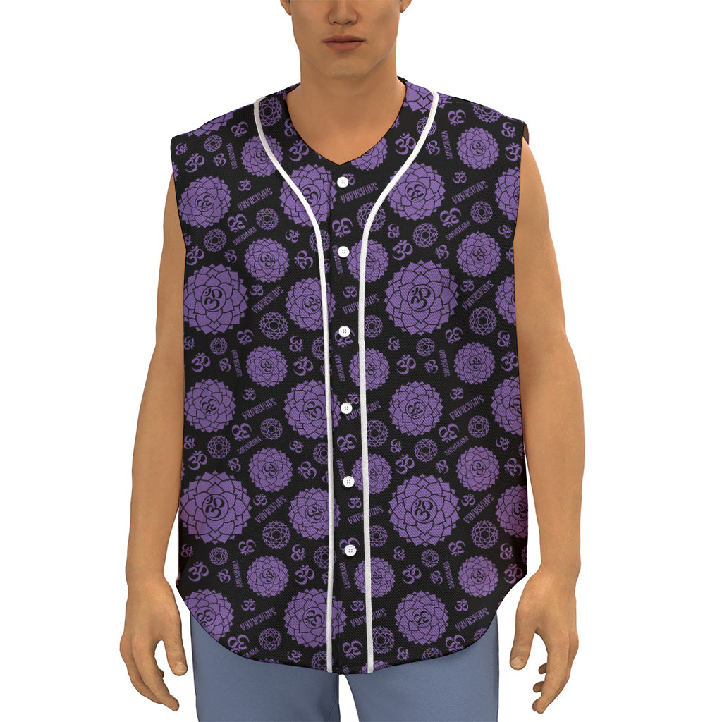 Sahasrara Chakra Pattern Print Sleeveless Baseball Jersey