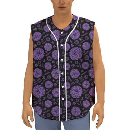 Sahasrara Chakra Pattern Print Sleeveless Baseball Jersey