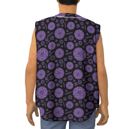 Sahasrara Chakra Pattern Print Sleeveless Baseball Jersey