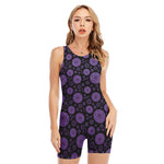 Sahasrara Chakra Pattern Print Sleeveless One Piece Swimsuit