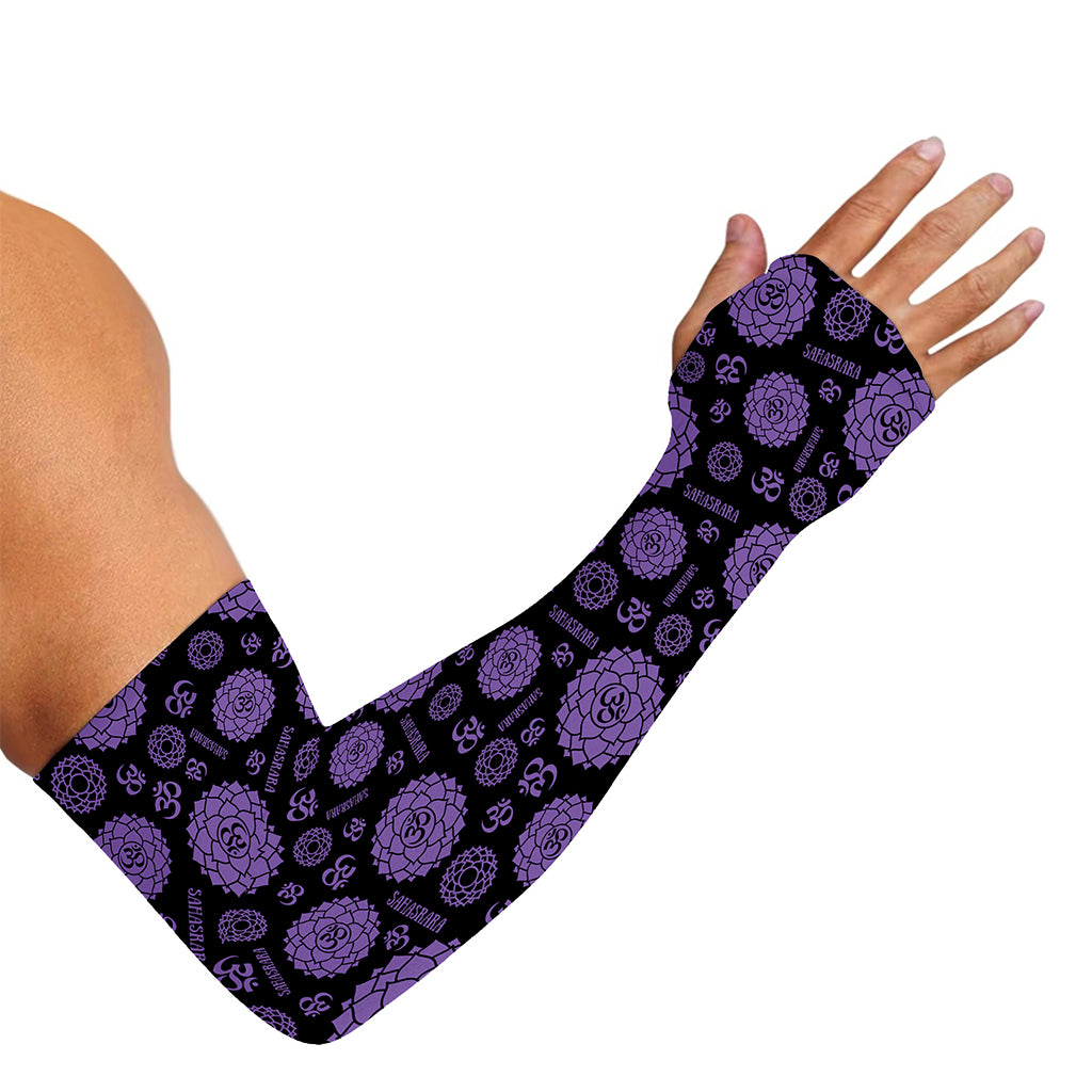 Sahasrara Chakra Pattern Print Sun Protection Arm Sleeves