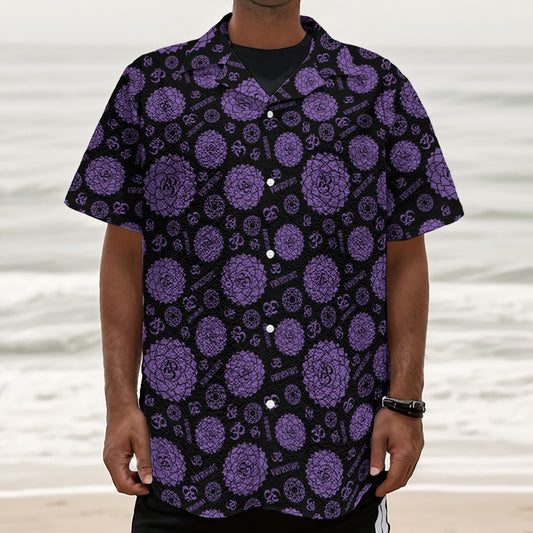 Sahasrara Chakra Pattern Print Textured Short Sleeve Shirt