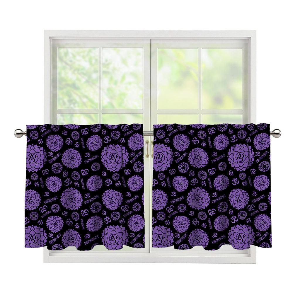 Sahasrara Chakra Pattern Print Tier Curtains