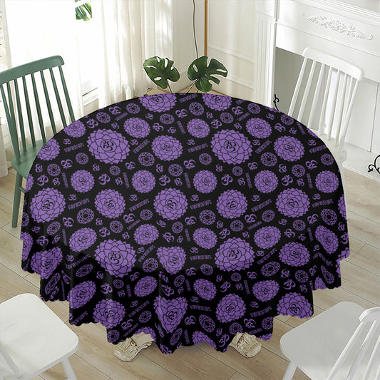 Sahasrara Chakra Pattern Print Waterproof Round Tablecloth